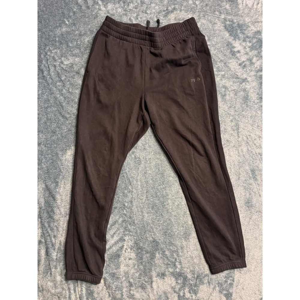 Fila Mens Pants Size L Sweatpants Black 60% Cotton, 40% Polyester Solid Fleece